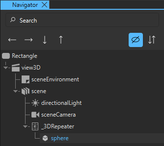 {The Sphere component in the Navigator view.}